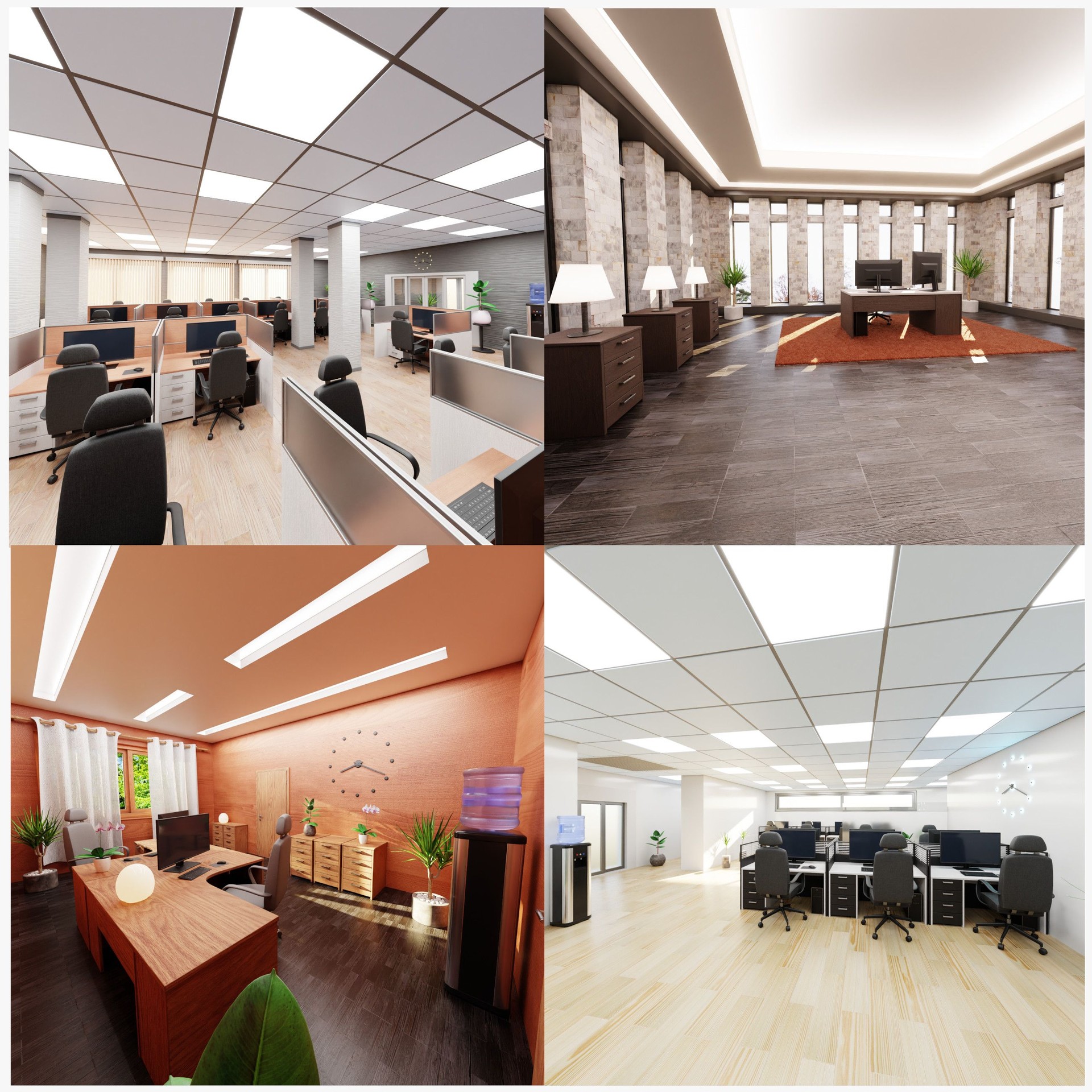 Realistic 3D Render of Offices